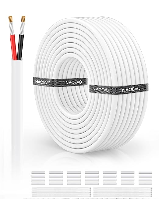 NAOVEO 18 Gauge Wire 2 Conductor Electrical Wire, 18 AWG Stranded PVC Tinned by NAOEVO