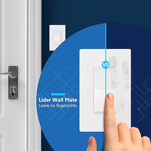 LIDER White Minimalist Decorator Switch, Frameless Light Switch, On/Off Rocker - Image 5