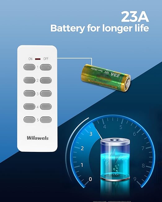 Remote Control Outlet, WILAWELS Wireless Remote Light Switch, Programmable - Image 8