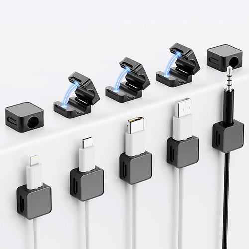 10 Pack Magnetic Cord Organizer Holder, Adjustable Cable Clips, Strong Adhesive by Lakeronelove