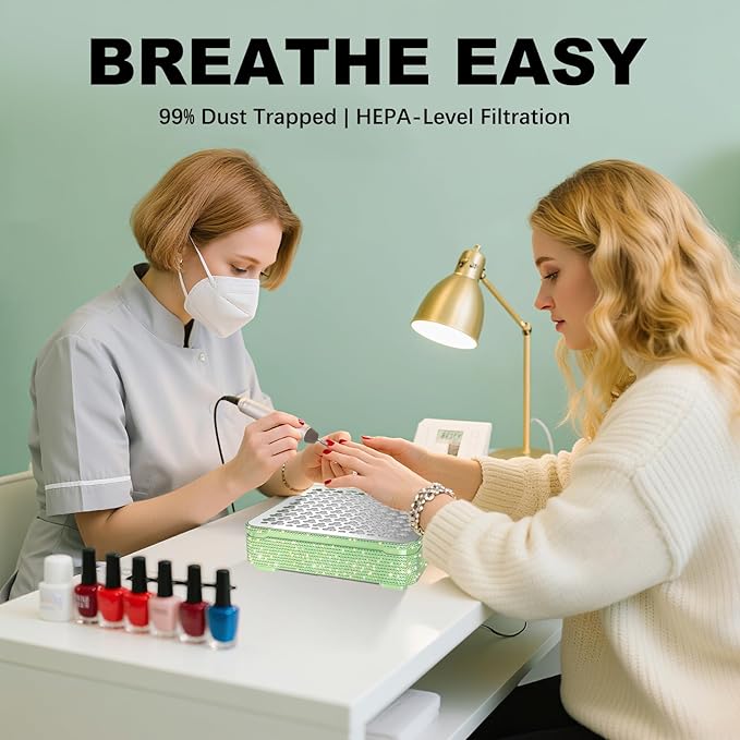 Nail Dust Collector | 1000PA Dust Collector Nail Tech | 10 Speed Levels | Low - Image 2