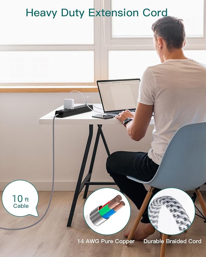 Extension Cord with Multiple Outlets 10 Ft - Image 8