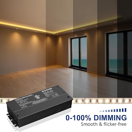 GOOVER 100W Dimmable LED Driver, 12V Triac Dimmable Power Supply, AC to DC - Image 6