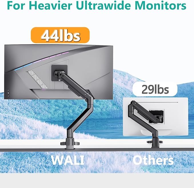 WALI Ultrawide Monitor Arm for 17 to 49 Inch Heavy Duty Curved Screens - Image 4