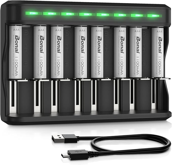 BONAI AAA Rechargeable Batteries, 8 Pack 1100mAh NiMH Batteries by BONAI