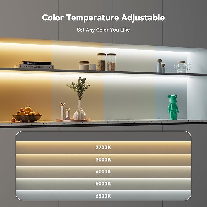 PAUTIX COB LED Strip Lights 2700K-6500K CCT Tunable White 24ft UL-Listed - Image 2