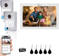Wired Video Door Phone Apartment Intercom System, 7 Inch Touch Monitor by ANJIELOSMART