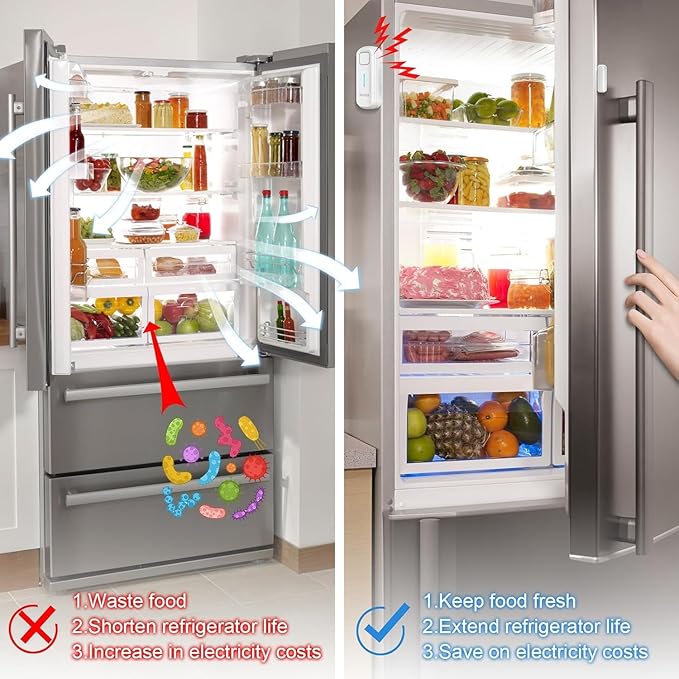 DAYTECH Fridge Door Alarm with Delay 1/2/3/4 mins Adjustable Close Windows - Image 2
