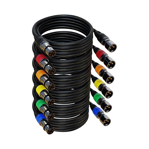 AuxLink XLR Cables, XLR Microphone Cable 10 ft 6 Pack by AuxLinkcable