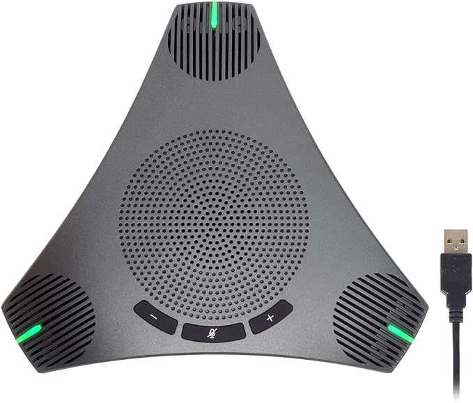 Conference Speaker and Microphone, 360° Omnidirectional USB Speakerphone by PolaTab