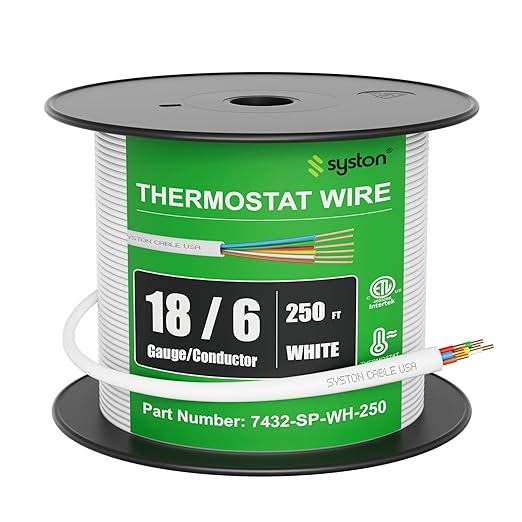 Syston 18/6 Thermostat Doorbell HVAC Heating Control Cable Wire, 100% Solid - Image 3