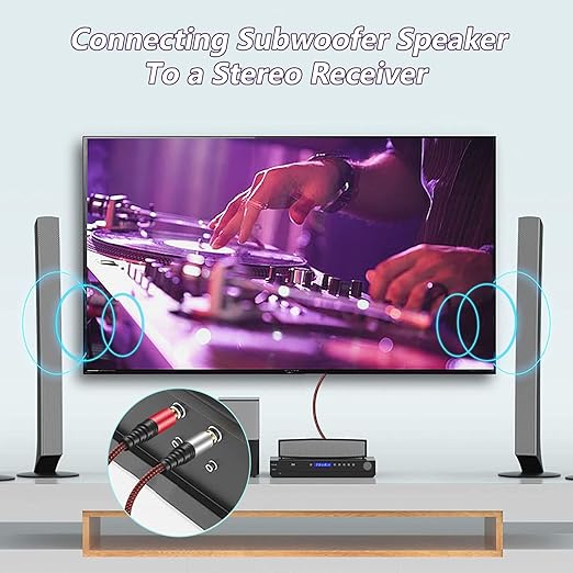 Tiierzon RCA Cable 20Ft, 2Rca Male to 2-RCA Male Audio Stereo Subwoofer Cable - Image 5