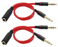 zdyCGTime 3.5mm AUX Headphone Y Splitter Cable 4-Pole 3.5mm AUX Female to by zdyCGTime