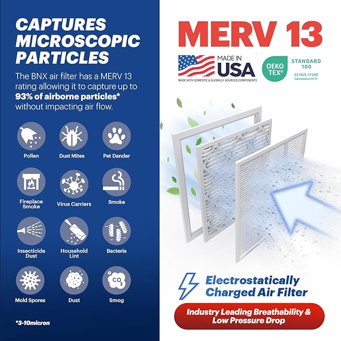 BNX TruFilter 18x24x1 Air Filter MERV 13 - Image 3