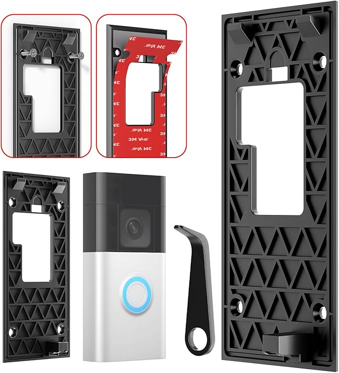 No-Drill Adhesive Mount for Ring Battery Doorbell 2024 | Damage-Free Strong 3-M by SZBAMI