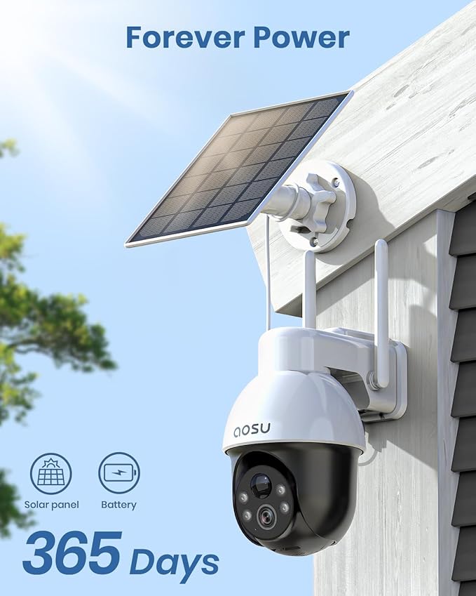 AOSU 3K/5MP Solar Security Cameras System Wireless Outdoor, Battery Powered - Image 7
