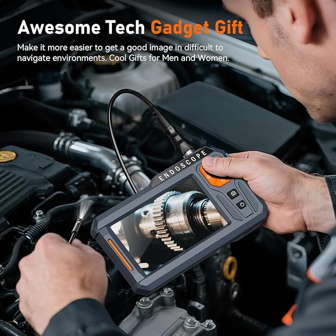 Triple Lens 5" IPS Borescope Inspection Camera, Ginocaco 1080P Digital Video - Image 6