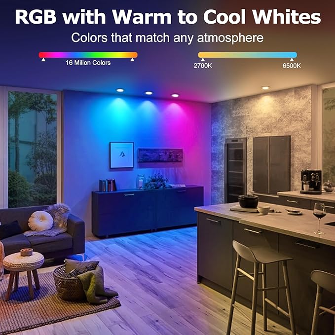 LightingWill 2 Inch LED Recessed Lighting, Smart WiFi LED Downlight, 5W Ceiling - Image 4