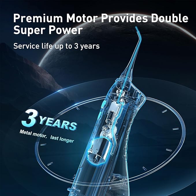 COSLUS Water Dental Flosser Teeth Pick: Portable Cordless Oral Irrigator 300ML - Image 7