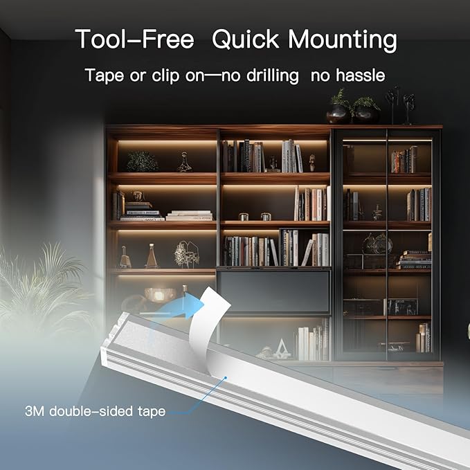 V4light Plug in Under Cabinet Lighting, 6 Pack 12 Inch Ultra-Slim LED Light Bars - Image 7
