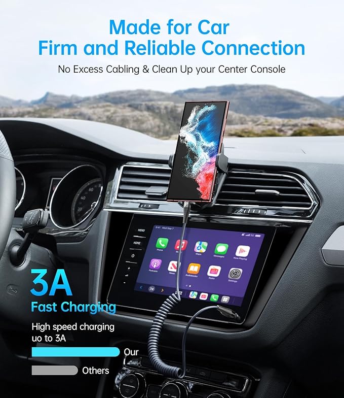 USB C to C Cable for Car 3FT&5FT, Coiled USB C Fast Charging Cable for iPhone - Image 2