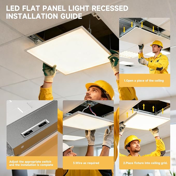 2 Pack 1x4 LED Flat Panel Light Drop Ceiling Office Fixture, Surface Mount Drop - Image 5