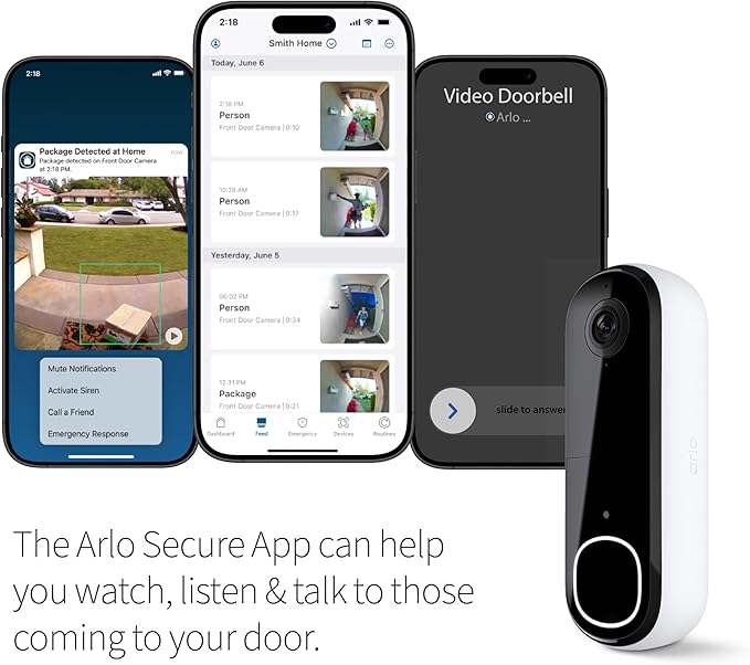 Arlo Video Doorbell 2K, Wireless or Wired Option, 2-Way Audio, Night Vision - Image 3