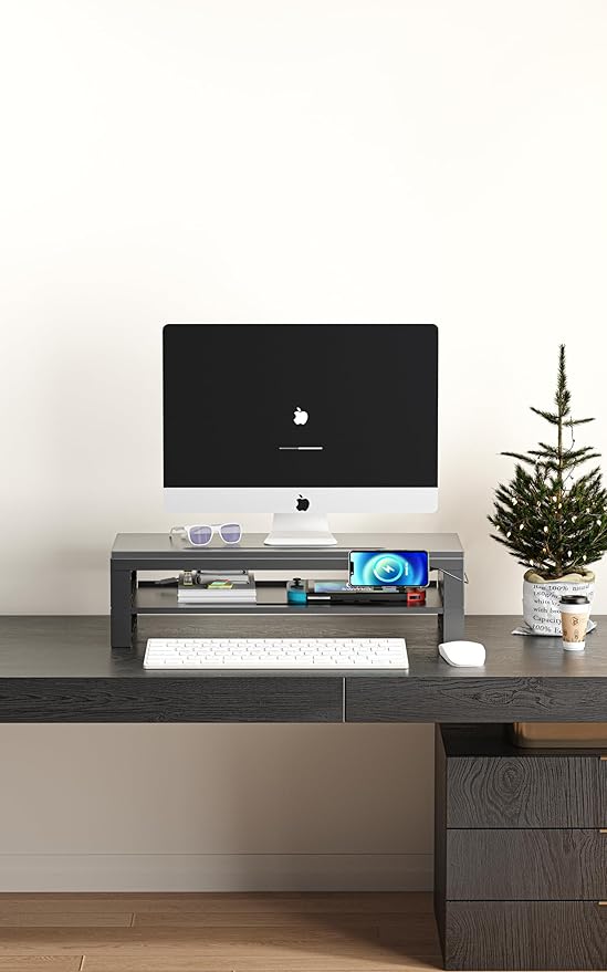 GECKOSTROLL 2-Tier Metal Computer Monitor Stand & Laptop Desk Shelf, 21.6 Inches - Image 7