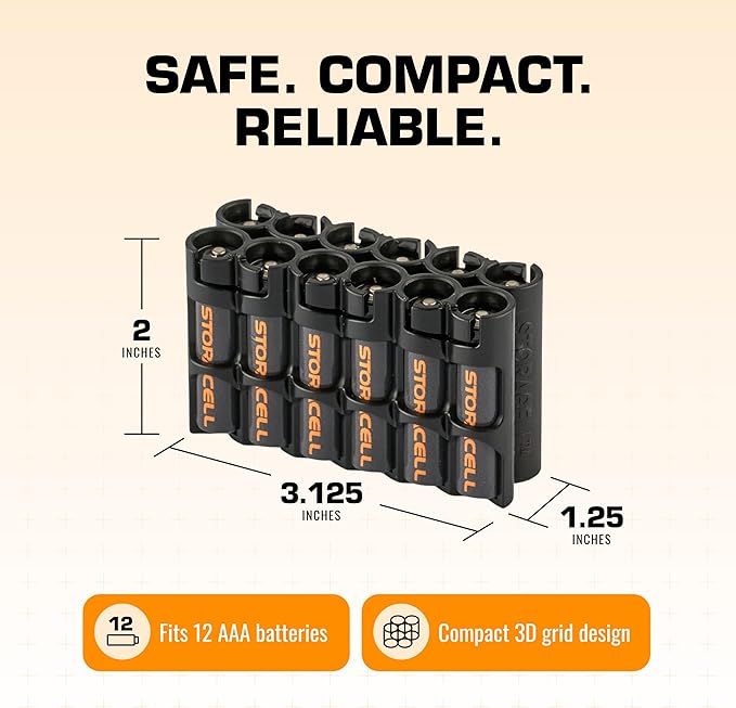 Storacell AAA-12 Battery Storage Caddy and Dispenser, Holds 12 AAA Batteries - Image 6