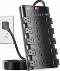 Flat Plug Power Strip, SUPERDANNY Surge Protector by SUPERDANNY