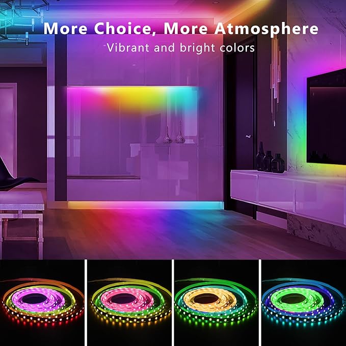 DAYBETTER 100ft Smart IC LED Strip Lights, BGRIC LED Lights - Image 3