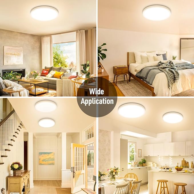 SunRider 2-Pack LED Flush Mount Ceiling Light Fixture, 3000K Warm White - Image 5