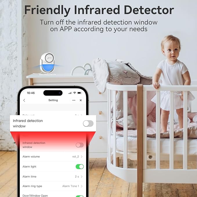 CPVAN WiFi Motion Sensor Alarm, 125dB Wireless Smart PIR Motion Detector Alarm - Image 5