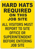 Brimar - 10" x 14" - Hard Hats Required on Job Site Sign - .055″ Polyethylene by BrimarIndustries