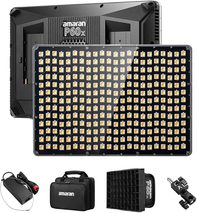 Aputure Amaran P60x 60W Output Bi-Color Lensed LED Panel Video Light 5070+ lux by Aputure