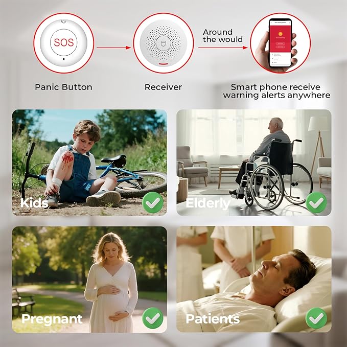 Hapippofa Caregiver Call Button Wireless Call Button - Image 7