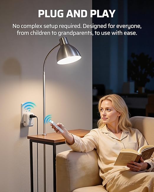 DEWENWILS Remote Control Outlet Wireless Wall Mounted Light Switch, Electrical - Image 2