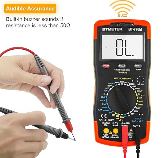 Digital Multimeter TRMS 6000 Count, BTMETER BT-770M Auto/Manual Ranging DMM - Image 2
