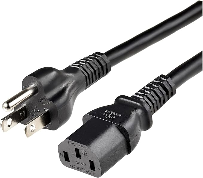 Amazon Basics PC Power Cord, 15 feet, AC Power Cord by AmazonBasics