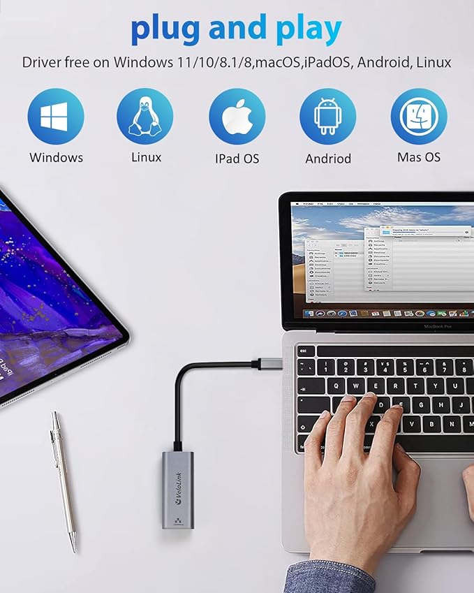 USB c to ethernet Adapter, ethernet to USB C, usbc to CAT6, Gigabit to c Port - Image 4