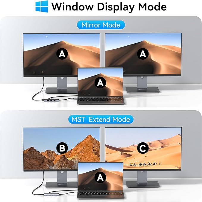 USB C Docking Station Dual HDMI Monitor 4K 60 Hz USB C to Dual HDMI Adapter - Image 5