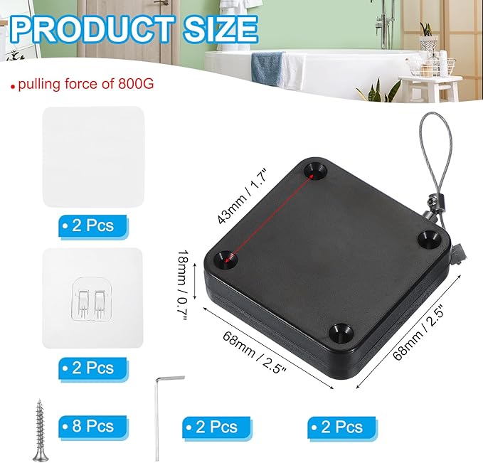 PATIKIL Punch-Free 800g Automatic Sliding Screen Door Closer - Image 2
