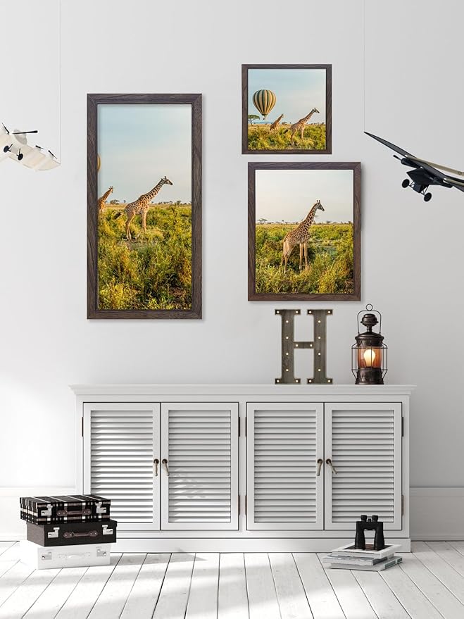 TKYGU 12x12 Picture Frame Set of 3, walnut Wooden Frame 12by12 Square Wall - Image 4