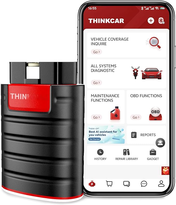 Thinkdiag OBD2 Scanner Bluetooth Full System Bidirectional Diagnostic Scan Tool by THINKCAR