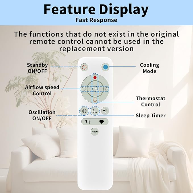 LUNOAOA Upgrade Glowing Fan Remote Control Replacement No Setup - Image 6