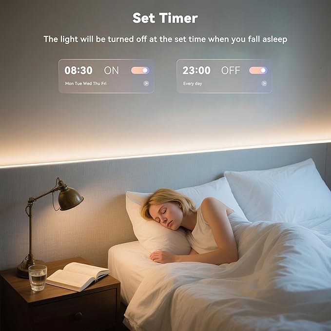 MIWISE COB LED Strip Light, RGB Smart IC COB LED Strip Lights Music Sync - Image 4
