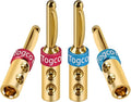 4mm Speaker Banana Plugs, 24K Gold Plated Banana Speaker Wire Banana Plugs by Togconn