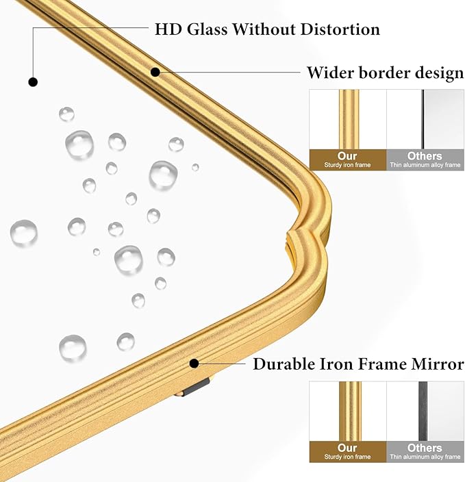 Gold Full Length Mirror with Standing - Image 5