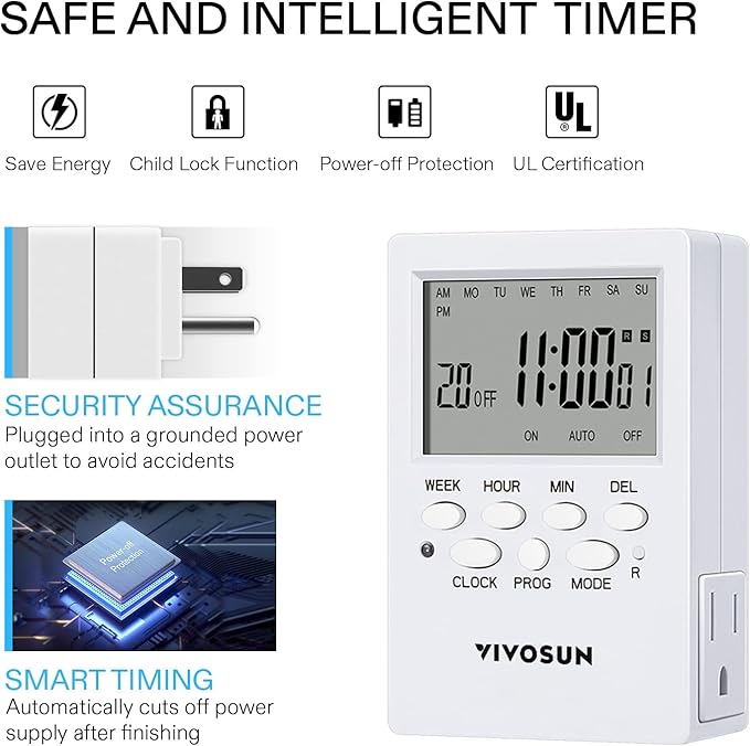 VIVOSUN 7 Day Programmable Digital Timer - Image 5