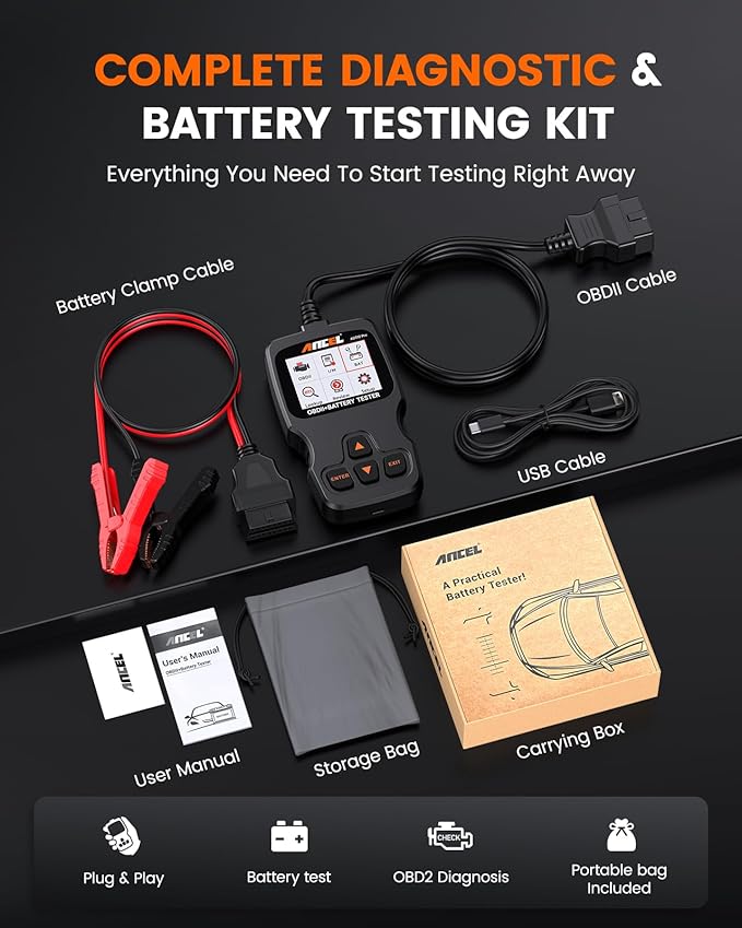 ANCEL AD310 Pro 2-in-1 OBD2 Scanner & Car Battery Tester, Diagnostic Tool - Image 9